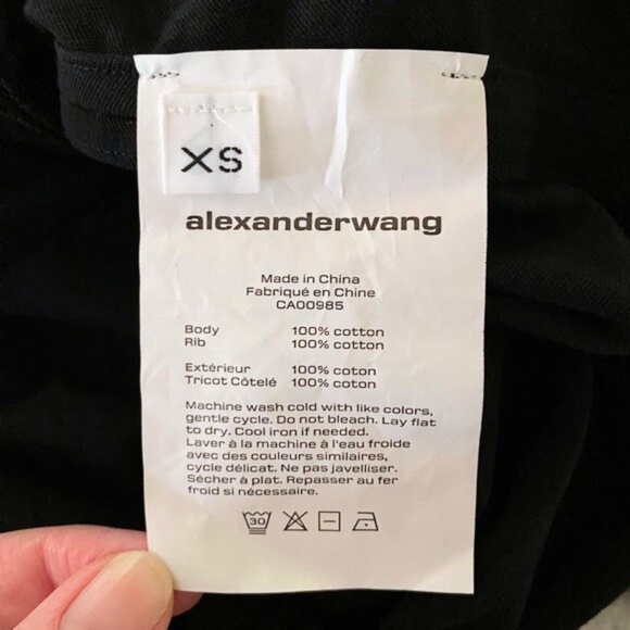 NEW Alexander Wang Wash and Go Twist Crop Top with Side Ties Black XS - Picture 17 of 17